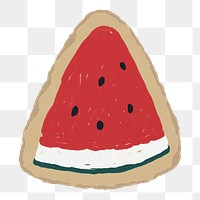 Watermelon png sticker, torn paper transparent background