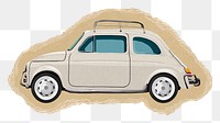 Vintage car png sticker, torn paper transparent background