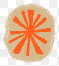 Starburst png sticker, torn paper transparent background