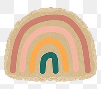 Rainbow png sticker, torn paper transparent background