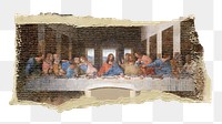 The Last Supper png sticker, ripped paper, transparent background, famous artwork remixed by rawpixel