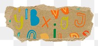 Cute alphabet pattern png sticker, transparent background