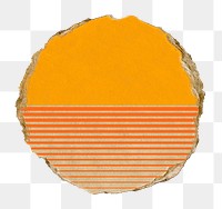 Orange sea png sticker, ripped paper, transparent background