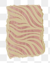 Zebra pattern png sticker, ripped paper, transparent background