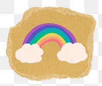 Rainbow doodle png sticker, transparent background