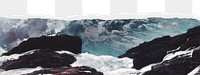 Png Winslow Homer's Northeaster border sticker, transparent background remixed by rawpixel 