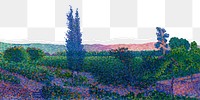 Png Henri-Edmond Cross's nature landscape border sticker, transparent background remixed by rawpixel 