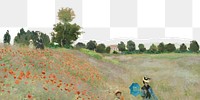 Png Monet's The Poppy Field near Argenteuil border sticker, transparent background remixed by rawpixel 