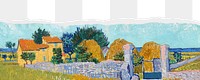 Png Van Gogh's Farmhouse in Provence border sticker, transparent background remixed by rawpixel 