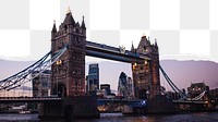 London bridge png border sticker on ripped paper transparent background