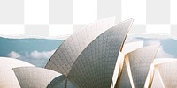 Opera House png border sticker on ripped paper transparent background