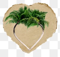 Palm frame png sticker, ripped paper, transparent background