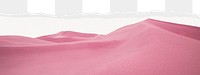 Pink sand png border sticker on ripped paper transparent background