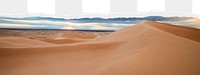 Desert png border sticker on ripped paper transparent background