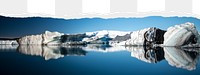 Glacier png border sticker on ripped paper transparent background