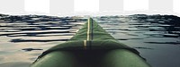 Canoe png border sticker on ripped paper transparent background