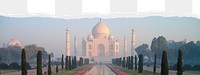 Taj Mahal png border sticker on ripped paper transparent background