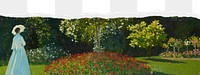 Png Claude Monet's Lady in the garden border sticker, transparent background remixed by rawpixel 