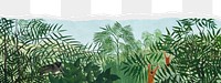 Png Rousseau's Tropical Forest with Monkeys border sticker, transparent background remixed by rawpixel 