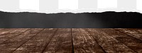 Wooden floor png border sticker on ripped paper transparent background