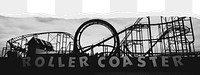 Png roller coaster silhouette border sticker on ripped paper transparent background