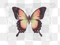 Monarch butterfly png plastic bag sticker, spirit animal concept art on transparent background