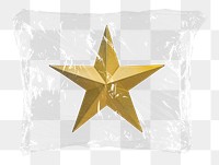 Gold star png plastic bag sticker, ranking concept art on transparent background