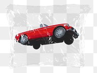 Classic car png plastic bag sticker, vintage vehicle concept art on transparent background