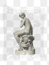 Surprised Nymph png plastic bag sticker, Greek mythology concept art on transparent background