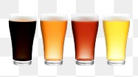 Beer glasses png sticker, alcoholic beverage image on transparent background