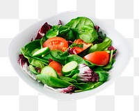 Salad plate png sticker, healthy food image on transparent background