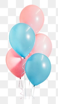 Birthday balloons png sticker, festive decor image on transparent background