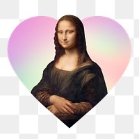 Mona Lisa png, Da Vinci's famous painting on gradient shape background, transparent background, remixed by rawpixel