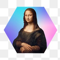 Mona Lisa, Da Vinci's famous painting png, transparent background, remixed by rawpixel