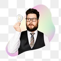 Png innovator with fresh idea, transparent background