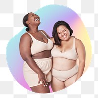 Friends png body positivity concept, transparent background