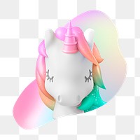 3D unicorn png, transparent background