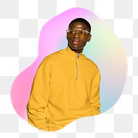 Png fashionable man wearing glasses, transparent background