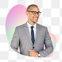 Happy businessman png, transparent background