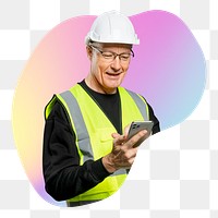 Construction contractor png, transparent background