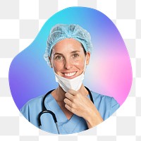 Female surgeon png, transparent background