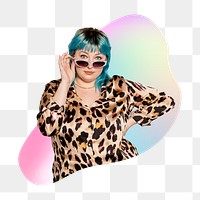 Png fashionable woman wearing sunglasses, transparent background