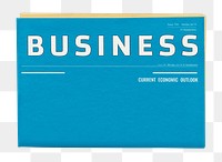 Teal business png newspaper sticker, modern nameplate design, transparent background