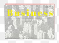 Professional business png newspaper sticker, modern nameplate design, transparent background