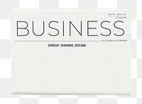 Minimal business png newspaper sticker, modern nameplate design, transparent background