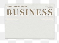 Professional business png newspaper sticker, modern nameplate design, transparent background