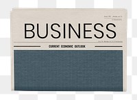 Professional business png newspaper sticker, modern nameplate design, transparent background