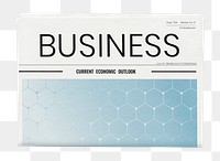 Professional business png newspaper sticker, modern nameplate design, transparent background