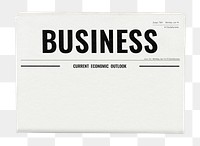 Professional business png newspaper sticker, modern nameplate design, transparent background