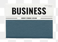 Professional business png newspaper sticker, modern nameplate design, transparent background